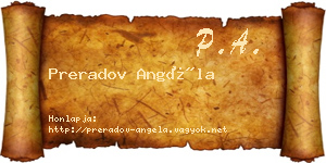 Preradov Angéla névjegykártya
